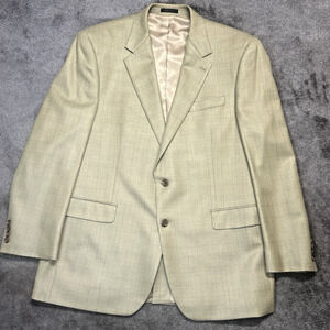 Lauren Ralph Lauren Mens 46L Tan Silk Wool Blazer Sport Coat Classic Two Button